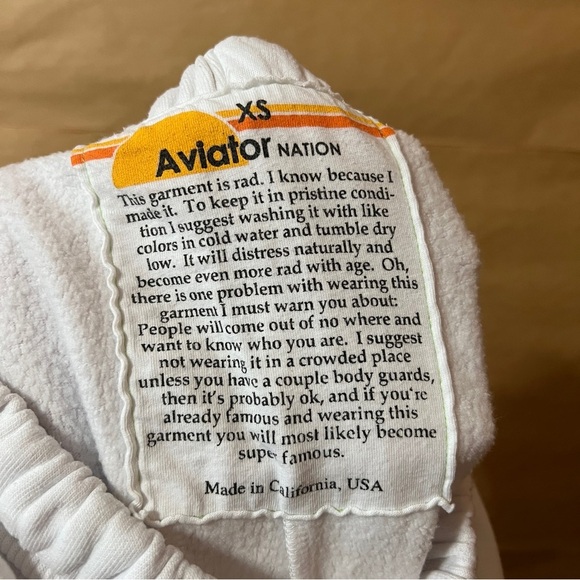 Aviator Nation | Bolt Gradient Sweatpants White Rainbow Jogger Pants Size XS - Picture 3 of 16